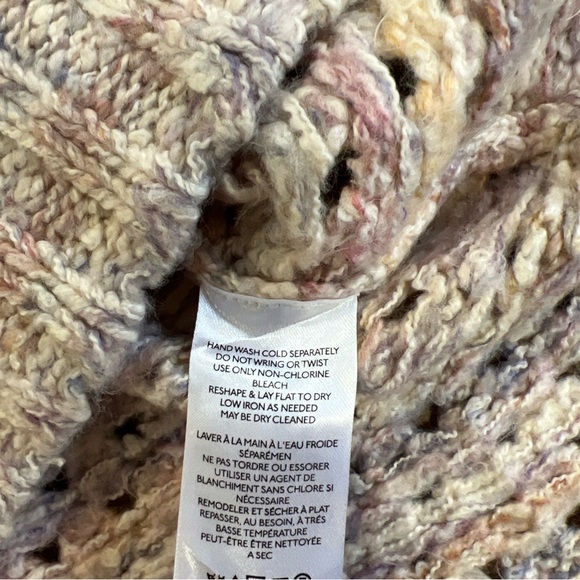 Anthropologie Oversized Mesh Stitch Sweater Size Medium Crochet Chunky Fisherman - Picture 5 of 9